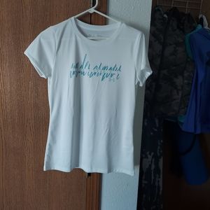 Under Armour White shirt with blue lettering